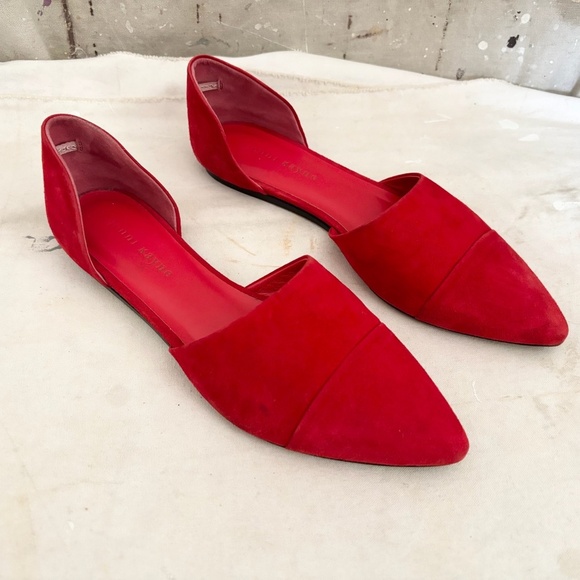 Jenni Kayne Shoes - Jenni Kayne D'Orsay Red Suede Flats